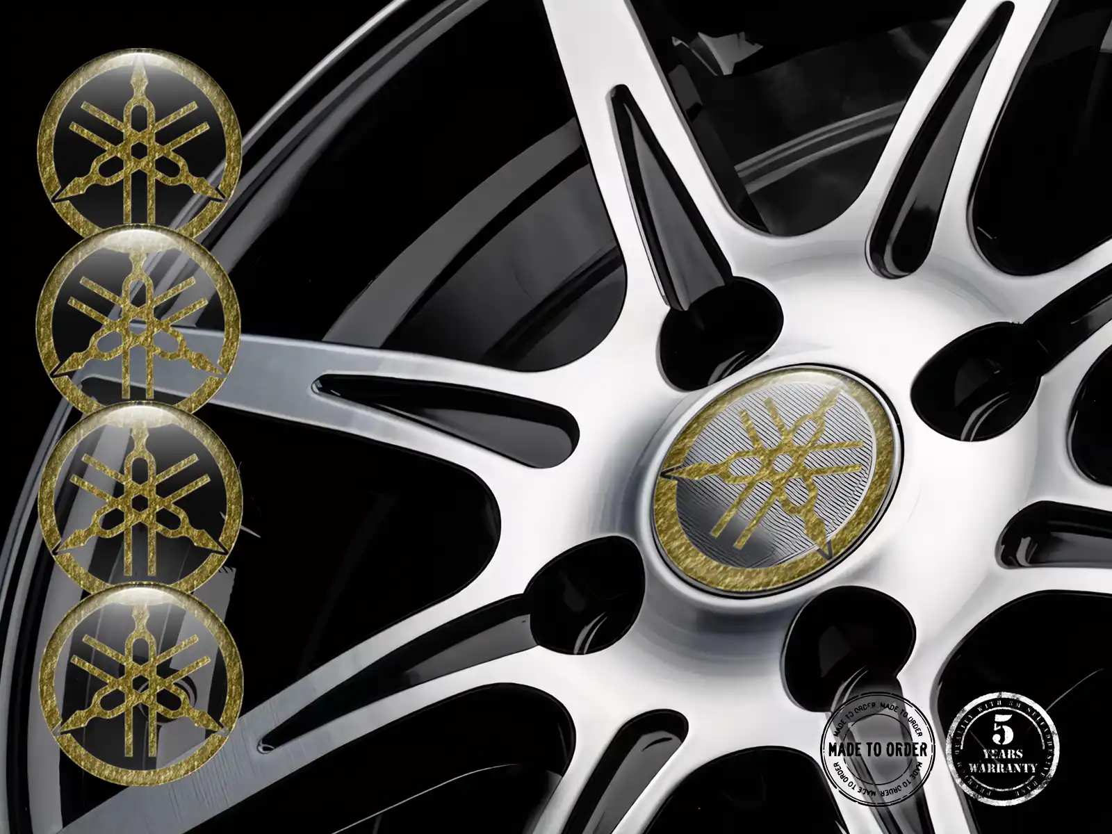 Yamaha Gewölbte Emblem Logo Hochwertige Felgensticker